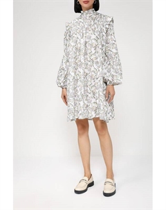 Хлопковое платье с пышными рукавами и рюшами Belucci