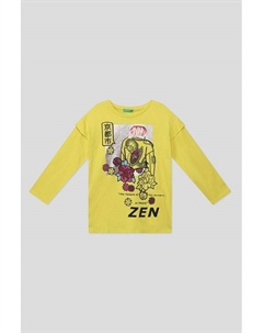 Хлопковая футболка с принтом Benetton