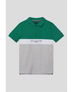 Поло хлопковое с принтом и логотипом Tommy hilfiger