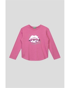 Хлопковый лонгслив с принтом Benetton