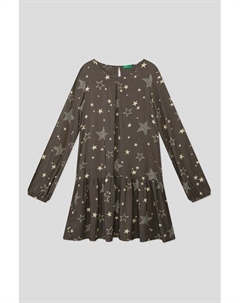 Платье из вискозы с принтом Benetton