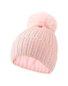 Вязаная шапка с меховым помпоном Panda&elephant