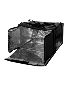 Термосумка на 5-6 пицц 450х450х300 мм XXL черная с вентиляцией Restobag