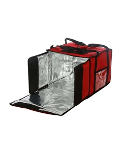 Термосумка на 5-6 пицц 350х350х300 мм средняя красная с вентиляцией Restobag