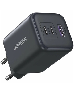 Зарядное устройство Ugreen X527 45W 3-Port USB-A+2-USB-C GaN Fast Charger EU серый (65156B)