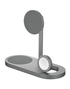 Беспроводное зарядное устройство uBear Stage Ultra Qi2 3 в 1 с MagSafe серый (WL20SG31SU-AW) Ubear