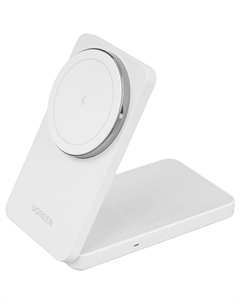 Беспроводное зарядное устройство Ugreen W528 2-в-1 белый (45055)