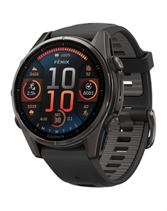 Смарт-часы Garmin Fenix 8 43 мм Amoled Sapphire Carbon Gray Titanium ремешок Black/Pebble Gray (010-02903-21)