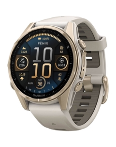 Смарт-часы Garmin Fenix 8 43 мм Amoled Sapphire Soft Gold ремешок Fog Gray/Dark Sandstone (010-02903-11)