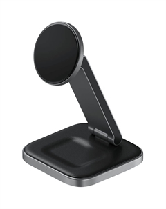 Беспроводное зарядное устройство Satechi Foldable QI2 Wireless Charging Stand 2-in-1 серый космос (ST-Q21FM)