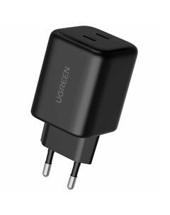 Зарядное устройство Ugreen X526 45W Dual USB-C GaN Fast Charger EU чёрный (65058)