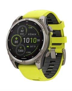 Смарт-часы Garmin Fenix 8 51 мм Solar Sapphire Titanium ремешок Amp Yellow/Graphite Silicone (010-02907-21)