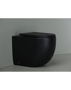 Унитаз приставной Metropol CN4004MB безободковый, с сиденьем микролифт, черный матовый Ceramica nova