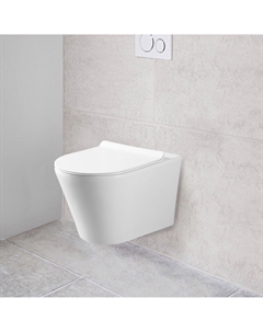 Подвесной унитаз Vito VT1-23 безободковый, цвет белый, ультратонкое soft-close сиденье Vincea