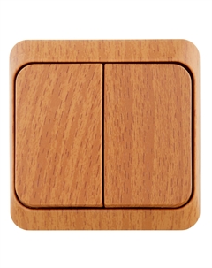 Выключатель Этюд двухклавишный накладной бук с подсветкой (BA10-006T) Systeme electric