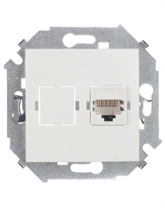 Розетка компьютерная 15 встраиваемая белая RJ45 (1591598-030) Simon