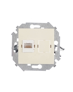 Розетка компьютерная 15 встраиваемая слоновая кость RJ45 (1591598-031) Simon