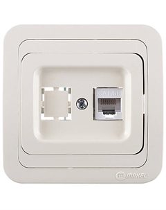 Розетка компьютерная Mimoza встраиваемая бежевая RJ45 (25035) Makel