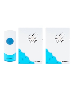 Звонок RX-5 (73-0050) беспроводной с кнопкой 32 мелодии белый две вызывные панели Rexant