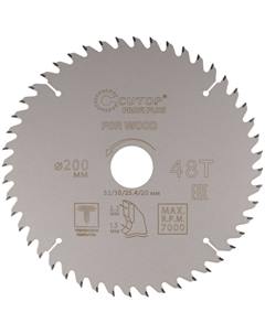 Диск пильный по дереву Profi plus 200х32/30/25,4/20х2,2 мм 48 зубьев (75-20048Т) Cutop