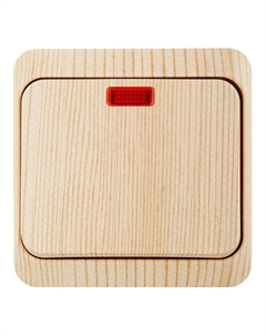 Выключатель Этюд одноклавишный накладной сосна с подсветкой (BA10-005D) Systeme electric