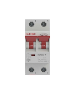 Автомат дифференциальный Yon Max 63А 1P+N тип A 30 мА 6 кА (MDR63N-1N2C63-A) Dkc