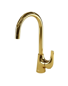 Смеситель для кухни Sauer золото с высоким изливом однорычажный (7107) Wasserkraft
