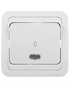 Переключатель Mimoza одноклавишный встраиваемый белый с подсветкой (12025) Makel