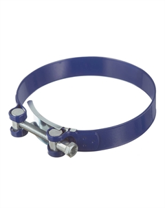 Хомут силовой 122-130 мм оцинкованная сталь с полимерным покрытием одноболтовый Hard-fix