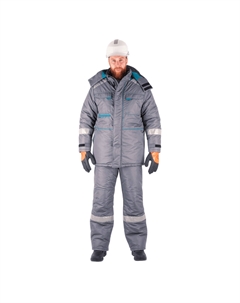 Костюм рабочий мужской утепленный Галактика 52-54 рост 182-188 см серо-бирюзовый Гк спецобъединение