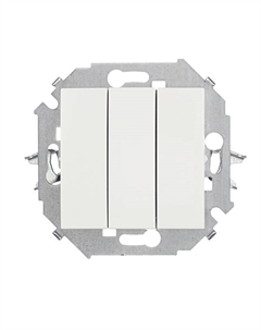 Выключатель 15 трехклавишный встраиваемый белый (1591391-030) Simon