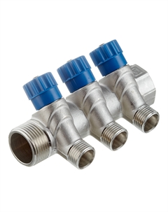 Коллектор 1 ВР(г) х 3 выхода 1/2 НР(ш) х 1 НР(ш) регулируемый (VTc.560.N.0603) Valtec