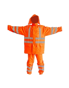 Костюм влагозащитный унисекс полиэстер с ПВХ покрытием (one size) рост 180-186 см оранжевый Км