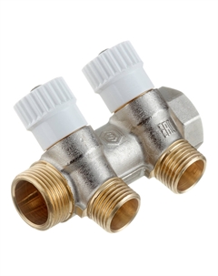 Коллектор 3/4 ВР(г) х 2 выхода 1/2 НР(ш) х 3/4 НР(ш) регулируемый (SMB 6851 341202) Stout