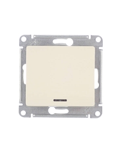 Выключатель Glossa одноклавишный встраиваемый бежевый с подсветкой (GSL000213) Systeme electric