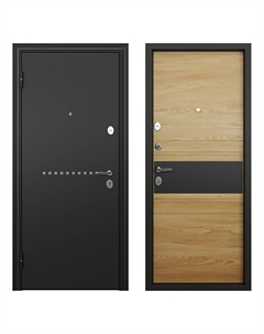 Дверь входная Крафт Форест левая черный шелк - дуб янтарь 860х2050 мм Torex