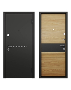 Дверь входная Крафт Форест правая черный шелк - дуб янтарь 950х2050 мм Torex