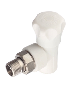 Клапан полипропиленовый 20 мм х 1/2 НР(ш) для радиатора с американкой угловой (VTp.718.V.02004) Valtec