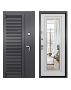 Дверь входная Профи Скай-У левая оскуро - бьянко с зеркалом 950х2050 мм Torex