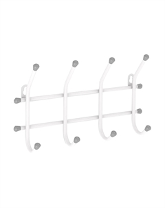 Вешалка настенная металлическая 4 крючка белая Стандарт 1/4 Sheffilton