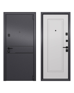 Дверь входная Профи правая букле графит - кт белый 860х2050 мм Torex