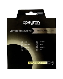 Лента светодиодная SMD 2835 RAY PRO (000304) 3000К 38 Вт 24 В IP20 5 м Apeyron