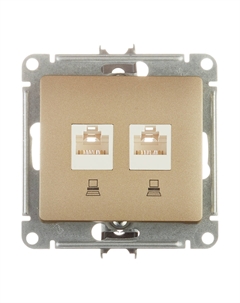 Розетка компьютерная Glossa встраиваемая титан 2хRJ45 (GSL000485KK) Systeme electric