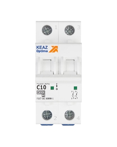 Автоматический выключатель модульный OptiDin BM63 2P 10А тип C 4,5 кА 230/400 В (326802) Кэаз