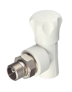 Клапан полипропиленовый 25 мм х 3/4 НР(ш) для радиатора с американкой угловой (VTp.718.V.02505) Valtec