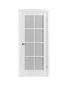 Дверь межкомнатная ER1 800х2000 мм ПВХ эмалекс белая со стеклом с замком и петлями Vfd