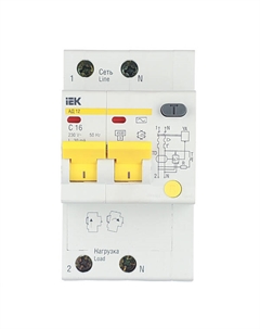 Автомат дифференциальный Karat АД-12 16А 1P+N тип AC 30 мА 4,5 кА (MAD10-2-016-C-030) Iek