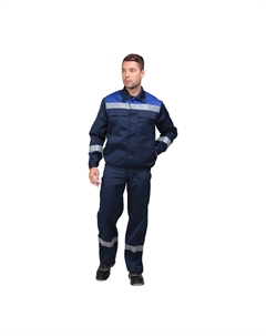Костюм мужской защитный Мастер 56-58 рост 182-188 см темно-синий Гк спецобъединение