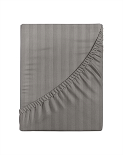 Простыня на резинке 160х200х30 см страйп-сатин серая Stripe Verossa