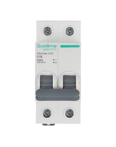 Автоматический выключатель модульный City9 Set 2P 16А тип C 4,5 кА 230 В (C9F34216) Systeme electric